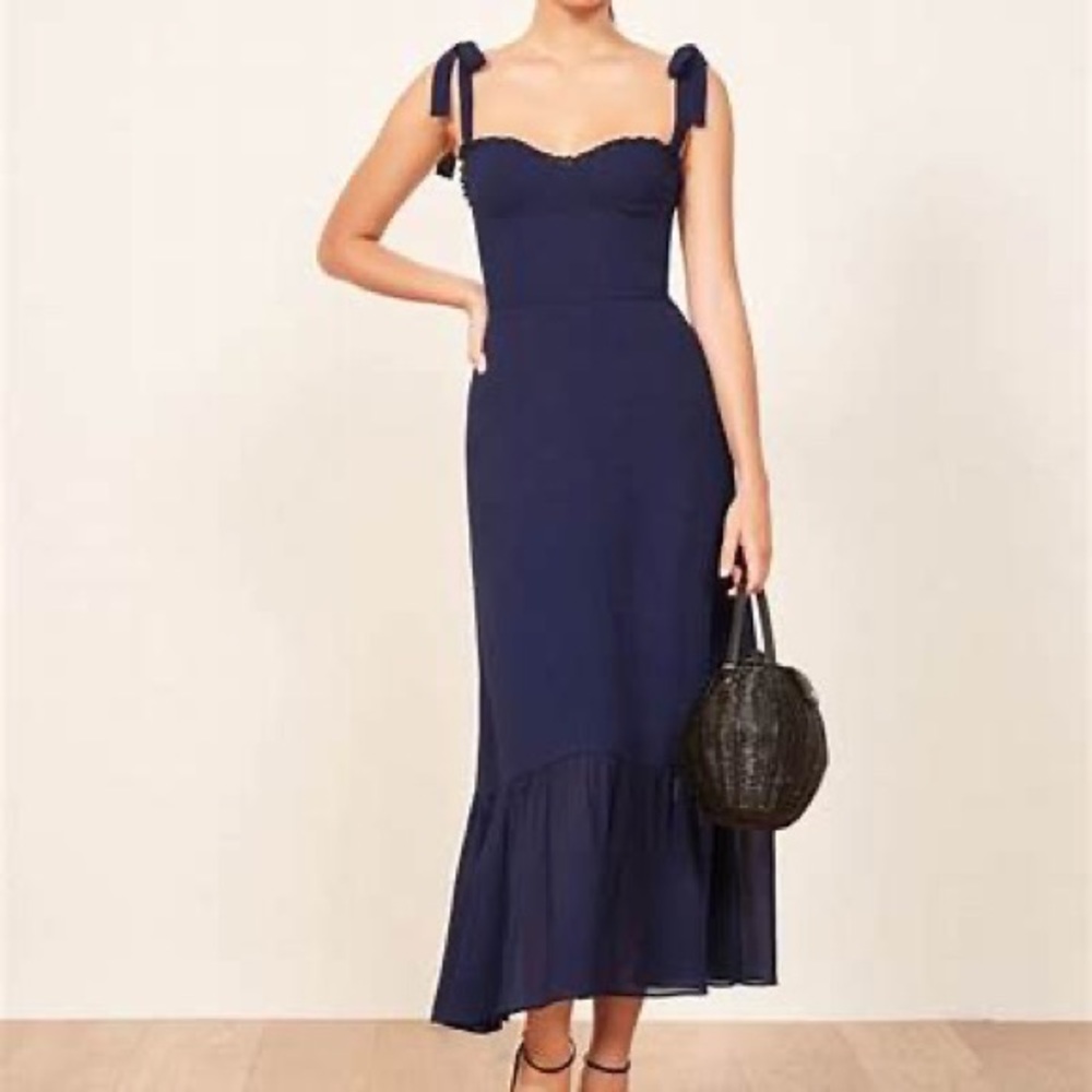 Reformation Nikita Dress Navy 0